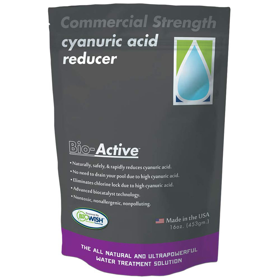 Bio-Active BA-CAR-16 bottle pour demonstrates simple dosing for safer pool chemistry.