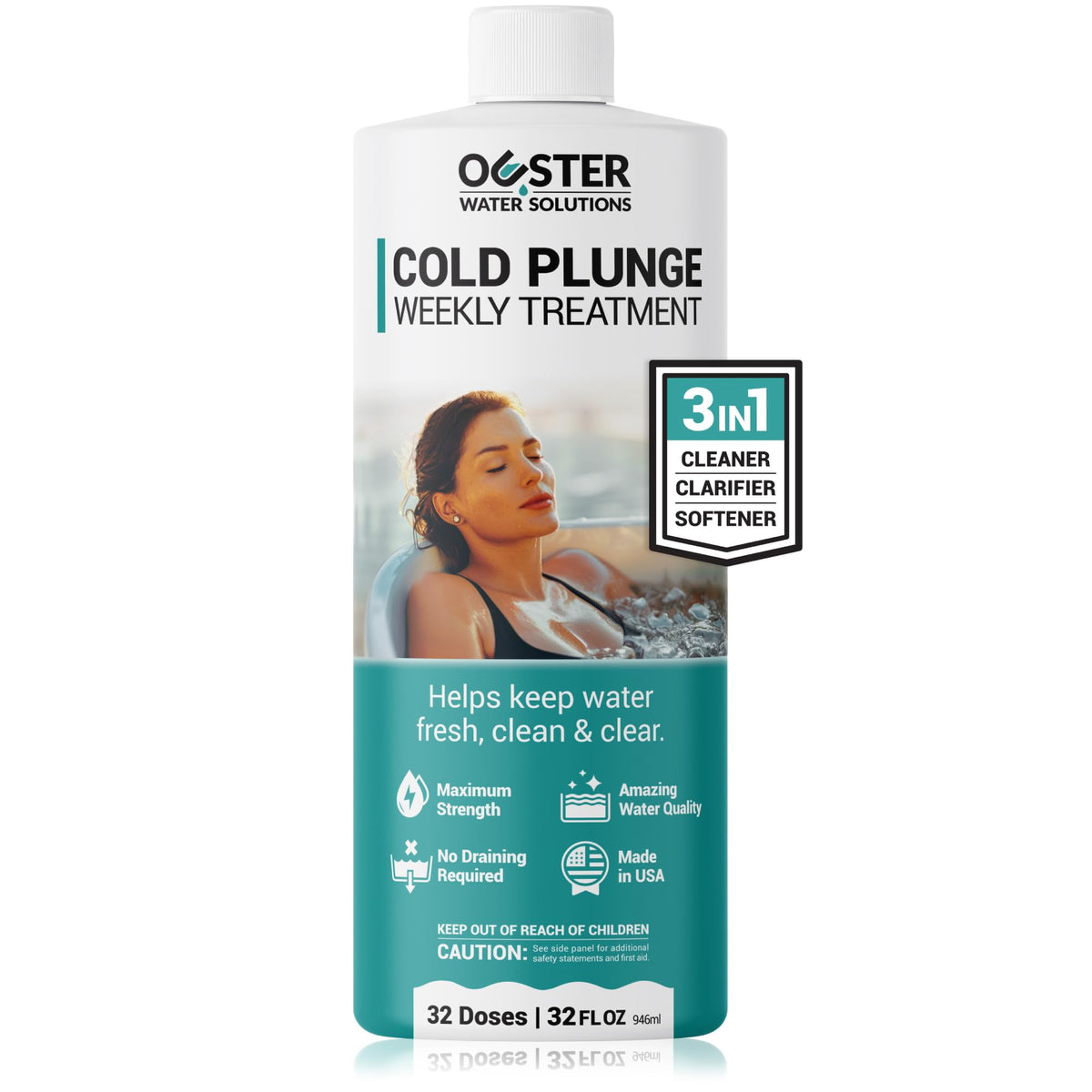 Bio Ouster 3in1 cleaner bottle promotes crystal-clear cold plunge water all week.