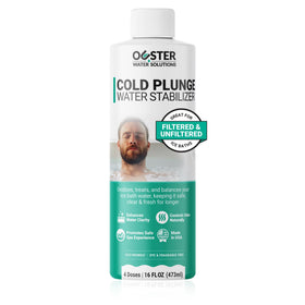 Bio Ouster cold plunge stabilizer bottle pour for clearer water.