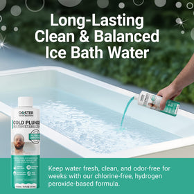 Bio Ouster natural formula reduces mineral buildup in ice bath water.