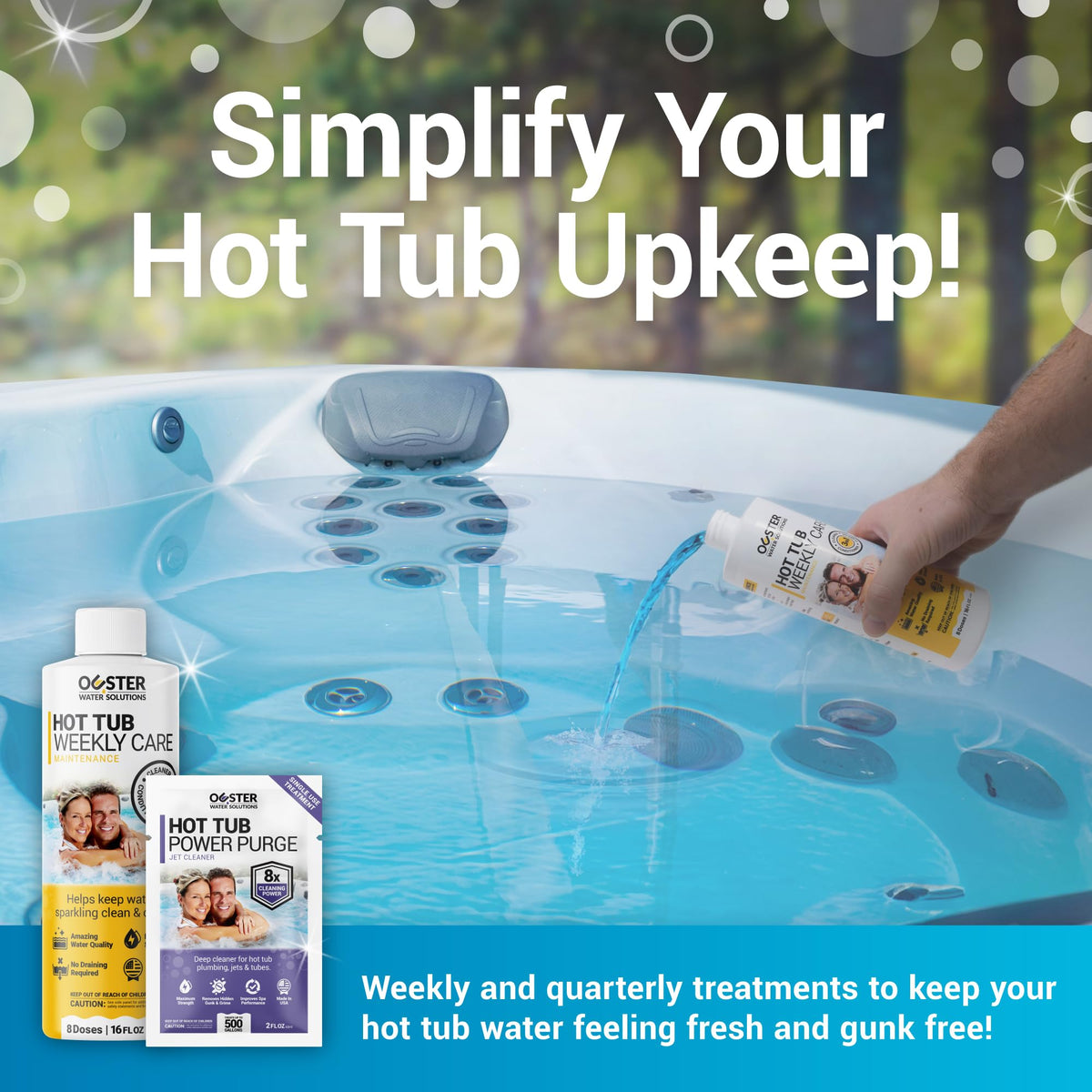 Bio Ouster power purge jet cleaner unclogs spa jets for smoother flow.