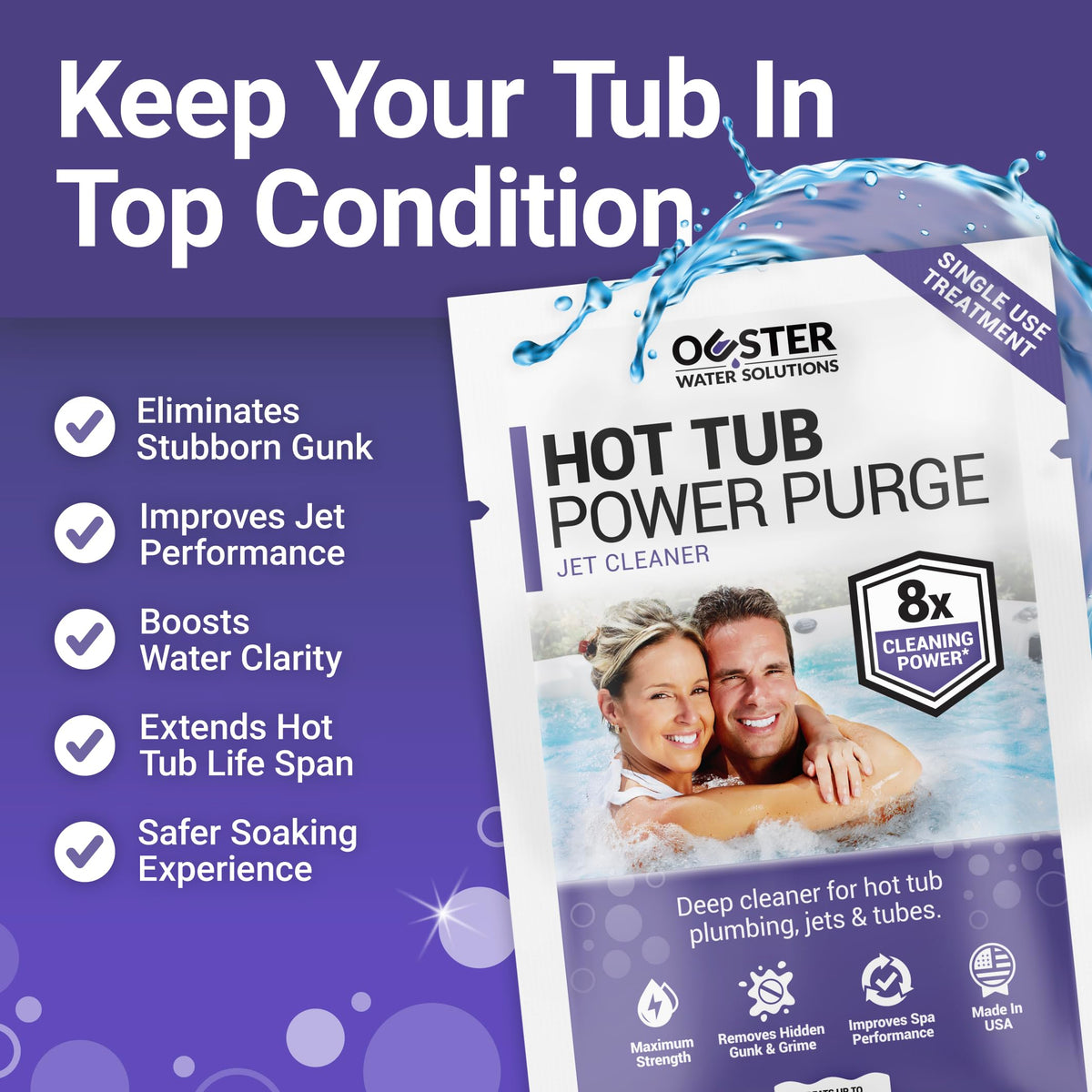Bio Ouster Power Purge towel included helps wipe away gunk after cleaning.