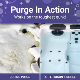 Bio Ouster Power Purge water clear after treatment hints at sparkling water results.