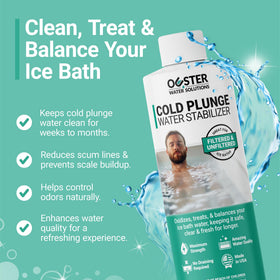 Bio Ouster stabilizer supports crystal-clear ice bath water clarity.