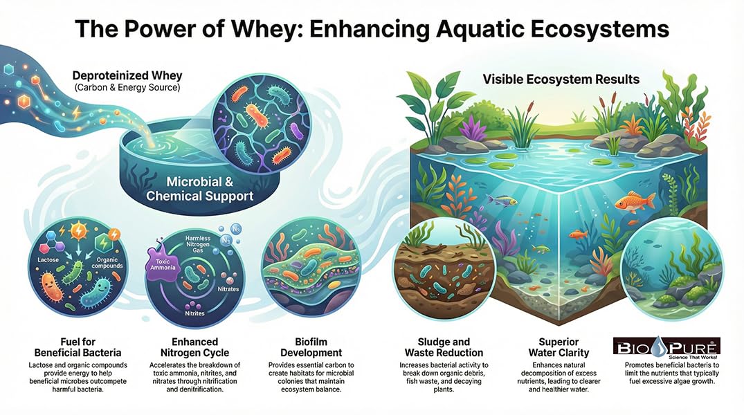 Close-up of DPW ingredients highlighting whey nutrition for microbial growth.