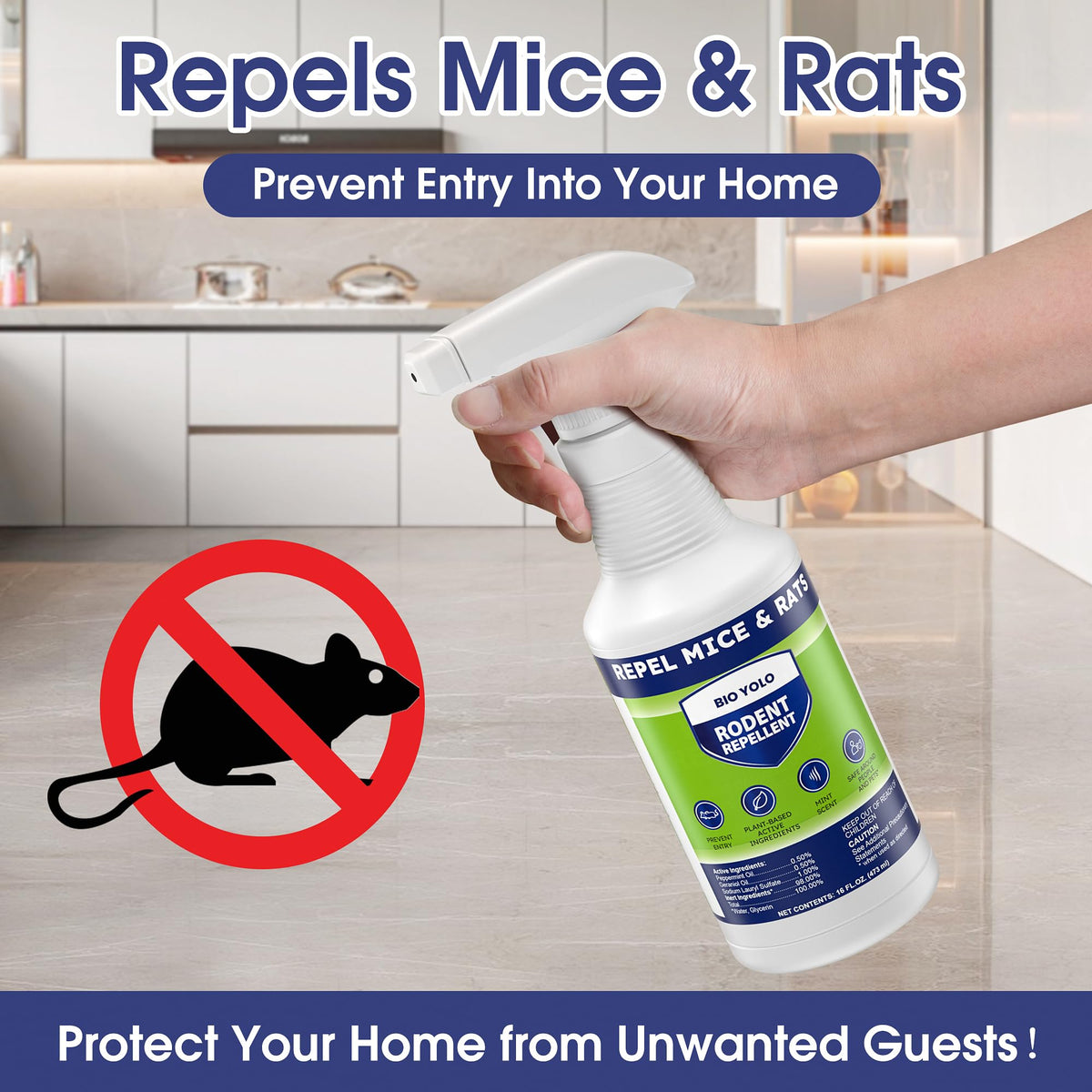 BIO YOLO rodent repellent in application spot deters rodents effectively