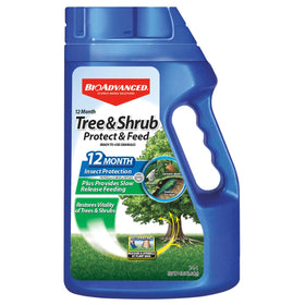 BioAdvanced granules applied around the tree base for year-long protection.