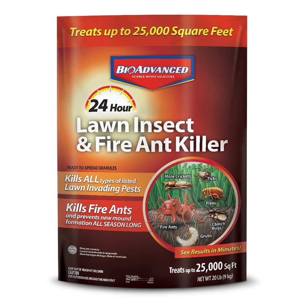 BioAdvanced 24 Hour Lawn Insect Killer bag for outdoor pest defense on lawns.