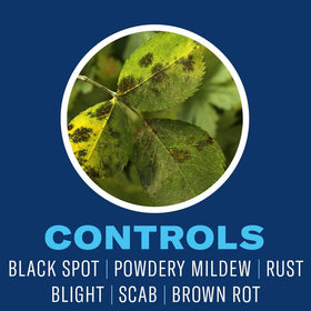 BioAdvanced 3-in-1 spray being applied to fruit trees for pest control.