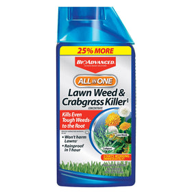 BioAdvanced All-In-One weed killer 40oz bottle ready for easy lawn application