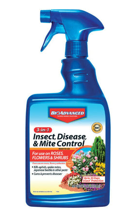BioAdvanced protects against black spot and powdery mildew.