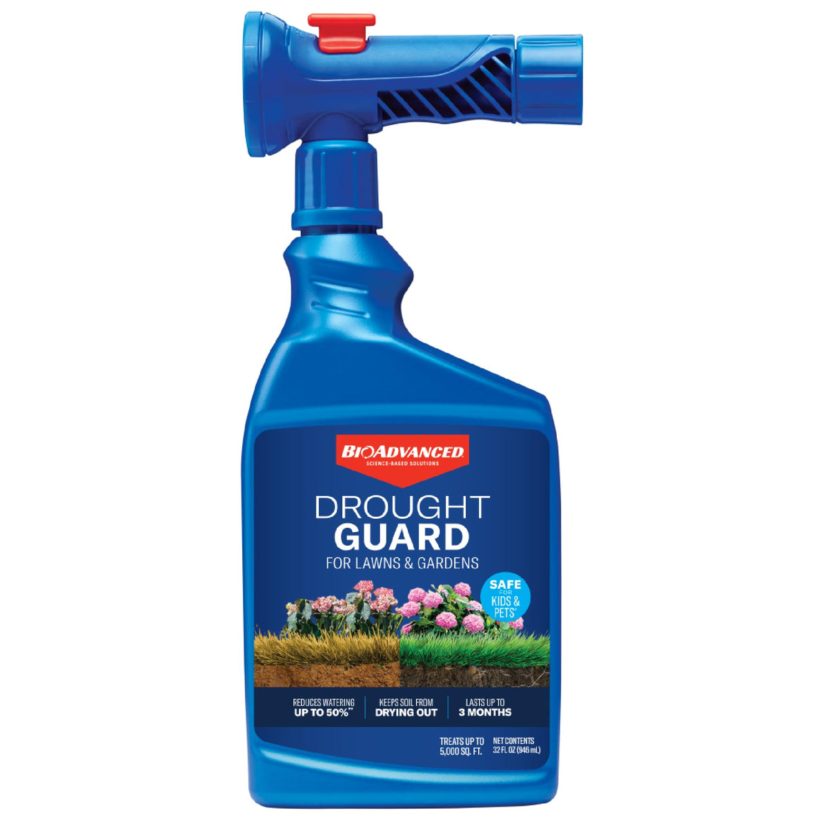 BioAdvanced Drought Guard on lawn demonstrating reduced watering needs