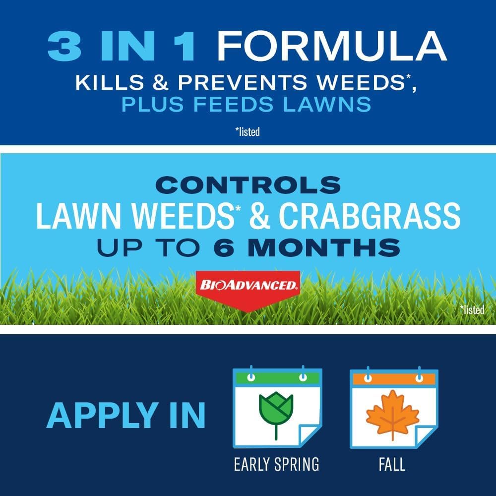 BioAdvanced fertilizer greens lawn and supports up to three months of growth