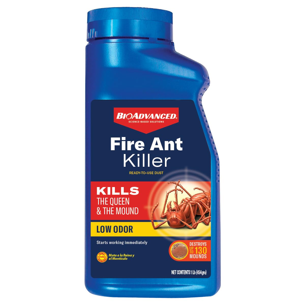 BioAdvanced Fire Ant Killer Dust targets the queen to protect your lawn.