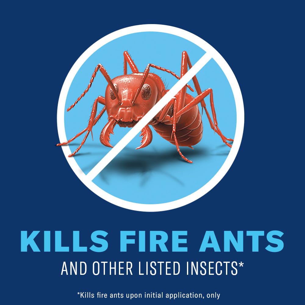 BioAdvanced Fire Ant Killer demonstrates immediate control on contact for outdoor lawns.