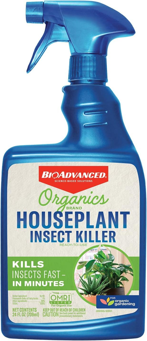BioAdvanced Organics Houseplant Insect Killer bottle ready-to-use for quick pest control on plants