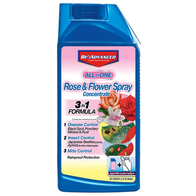 BioAdvanced rose and flower spray bottle pour demonstrates easy outdoors dilution and application