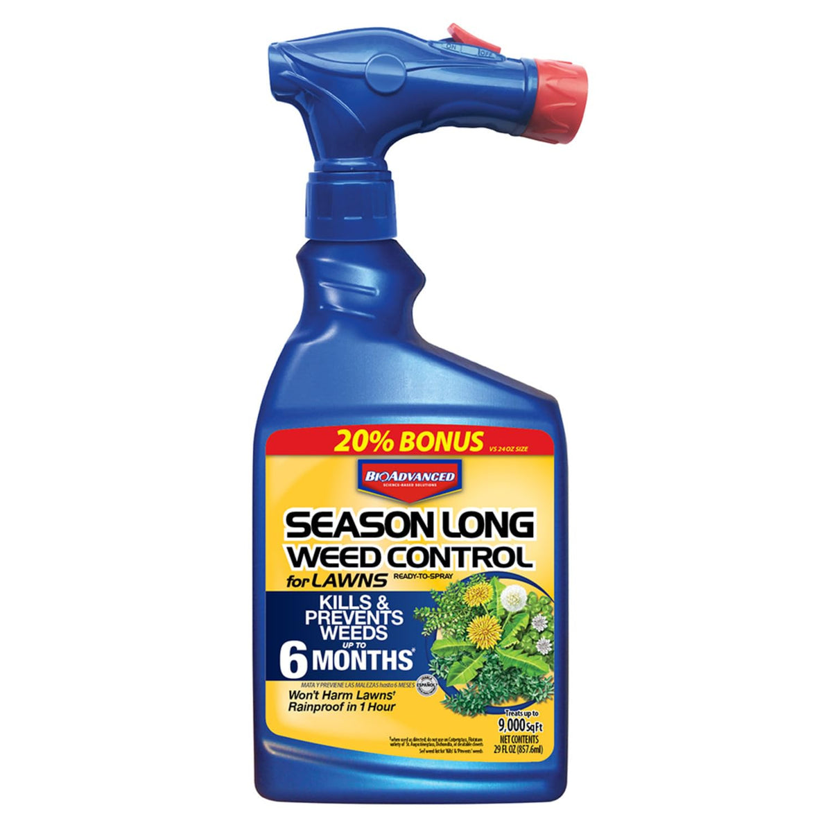 BioAdvanced season-long weed control bottle ready for lawn treatment
