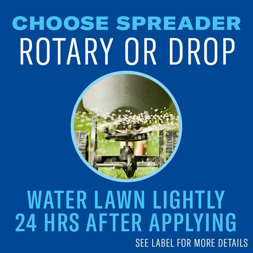 BioAdvanced granules spread evenly with a rotary spreader for uniform treatment