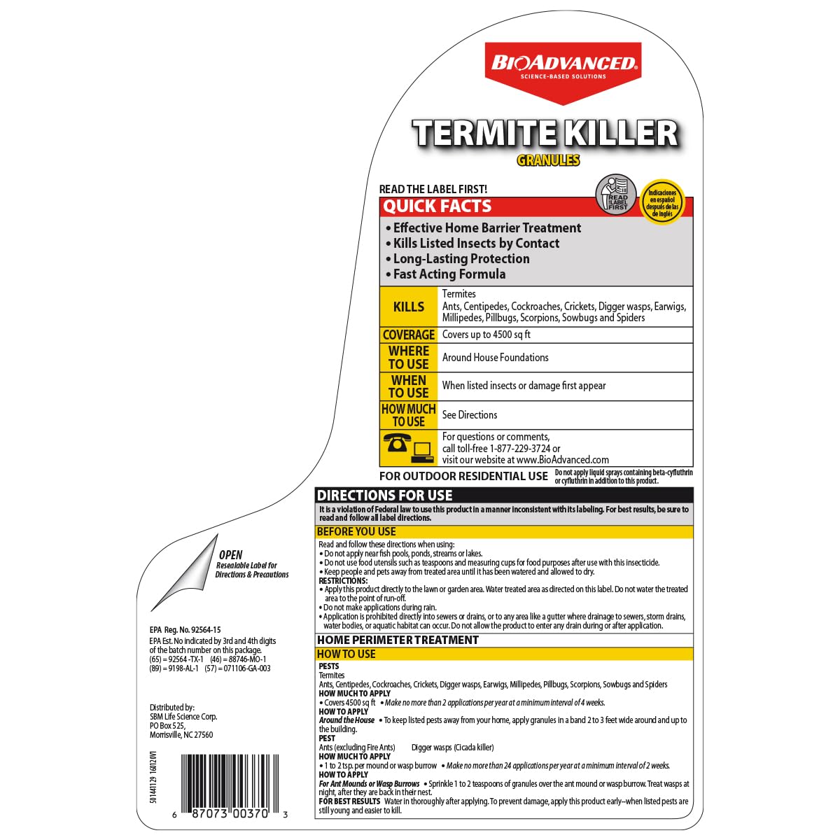 Perimeter application around patio and fence line with BioAdvanced granules