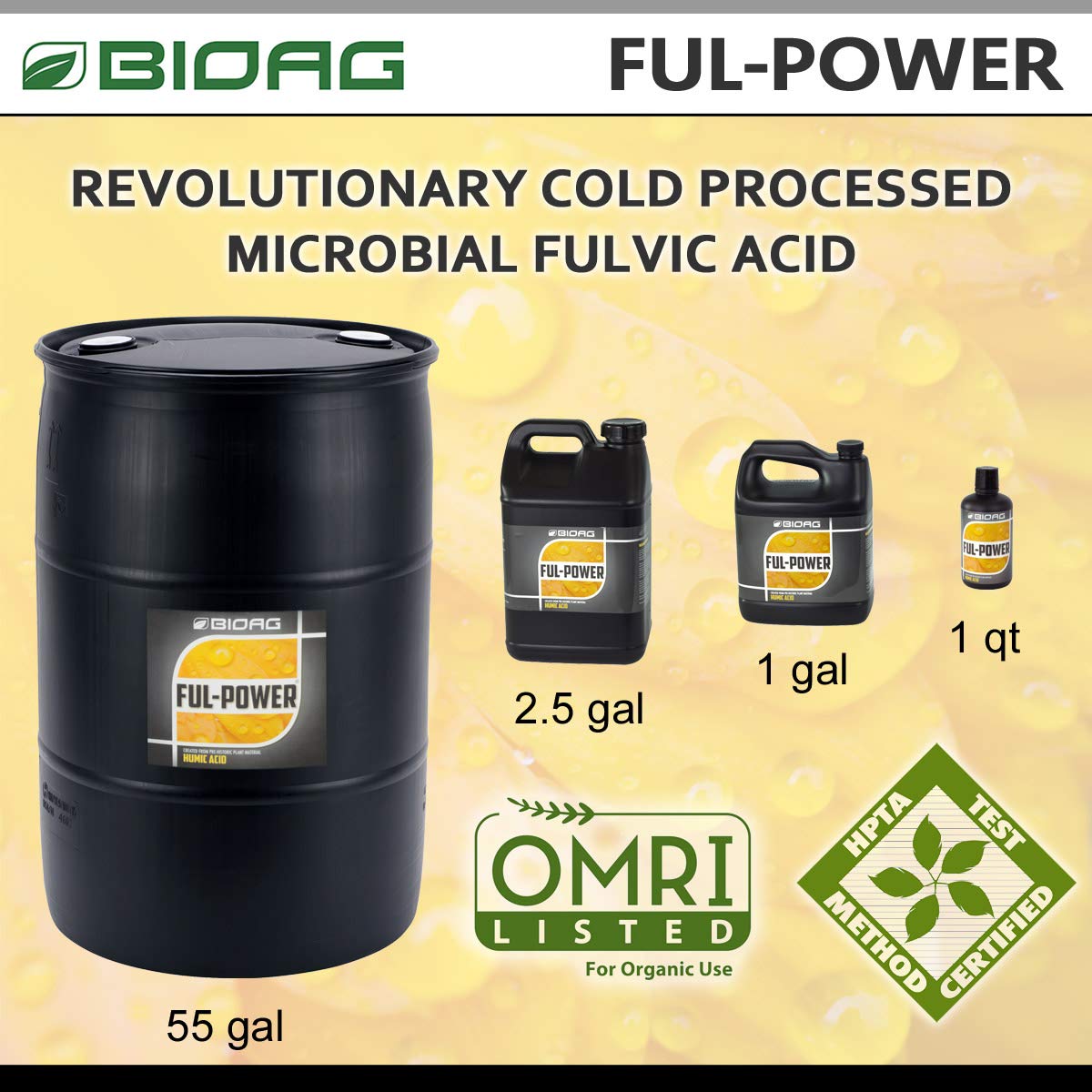 BioAg Ful-Power USA-made bottle badge indicates local production.
