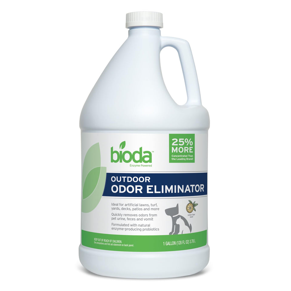 Bioda Probiotic Outdoor Odor Eliminator bottle neutralizes outdoor pet odors at the source.
