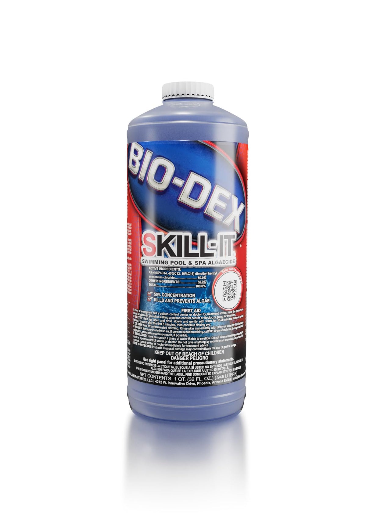Bio-Dex Skill-It 32oz bottle, fast-acting algaecide for clearer pool water