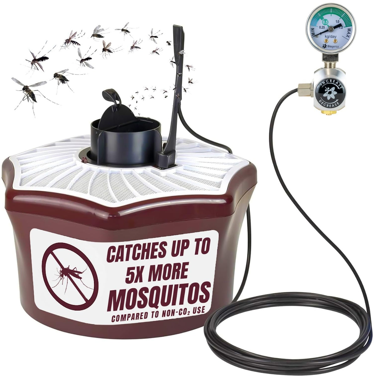 Biogents Mosquitaire trap front view shows a compact outdoor mosquito control solution