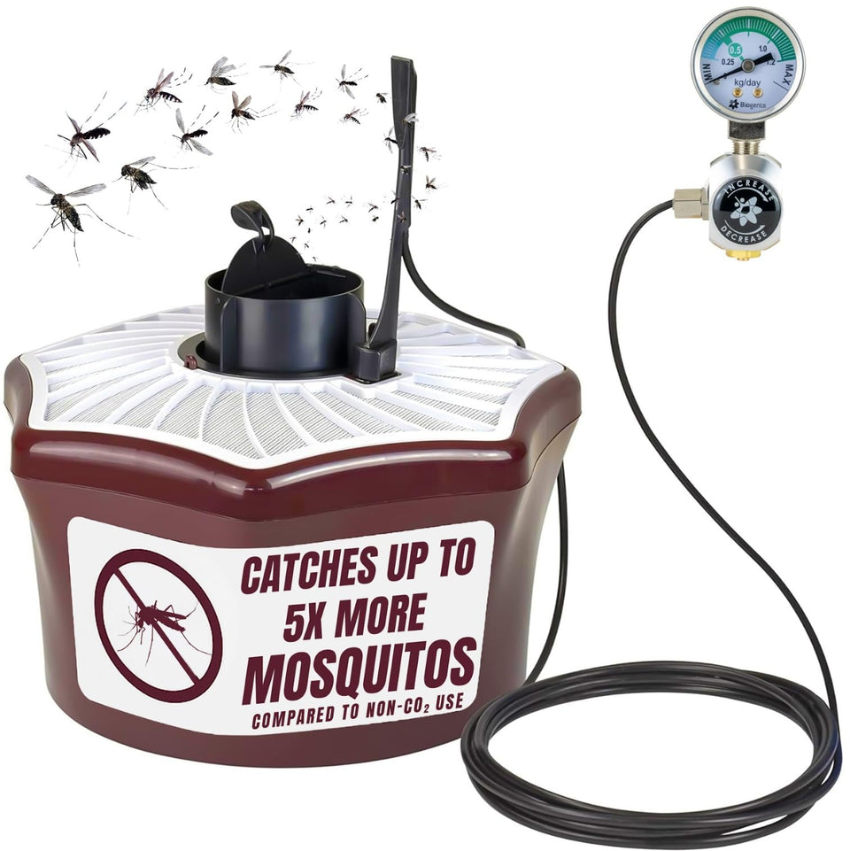 Biogents Mosquitaire trap front view shows a compact outdoor mosquito control solution