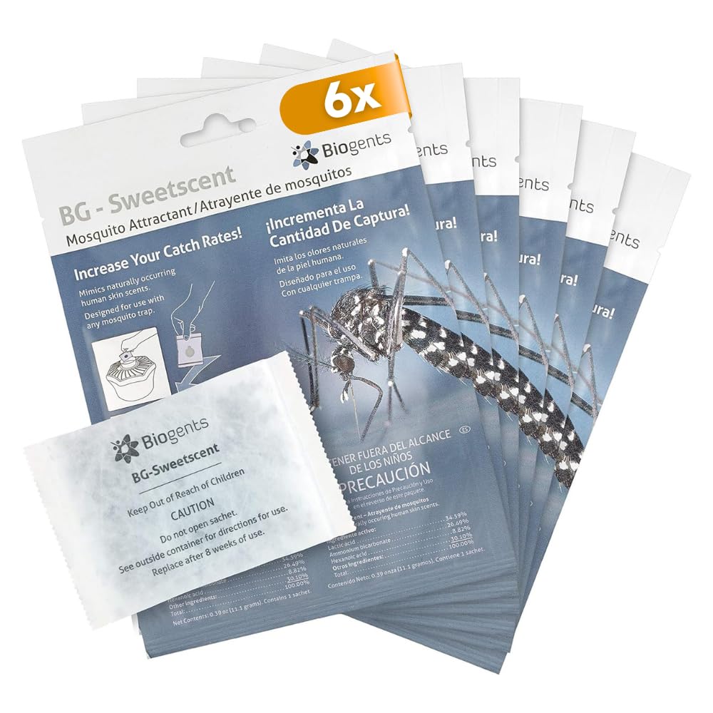 Biogents Sweetscent attractant packaging shows six-pack ready for BG traps.