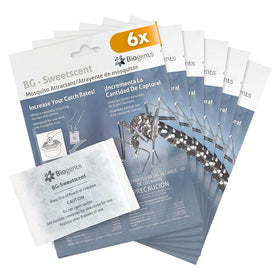 Biogents Sweetscent attractant packaging shows six-pack ready for BG traps.