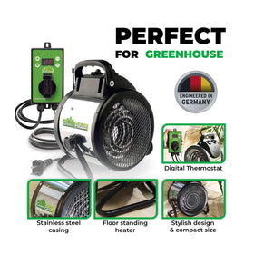 Biogreen Palma thermostat control panel for precise temperature settings
