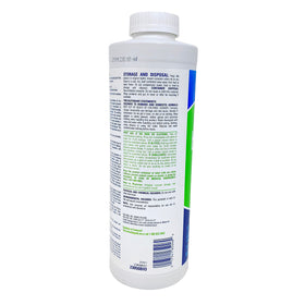 Close-up of BioGuard Back Up 2 label highlighting algicide and non-staining.
