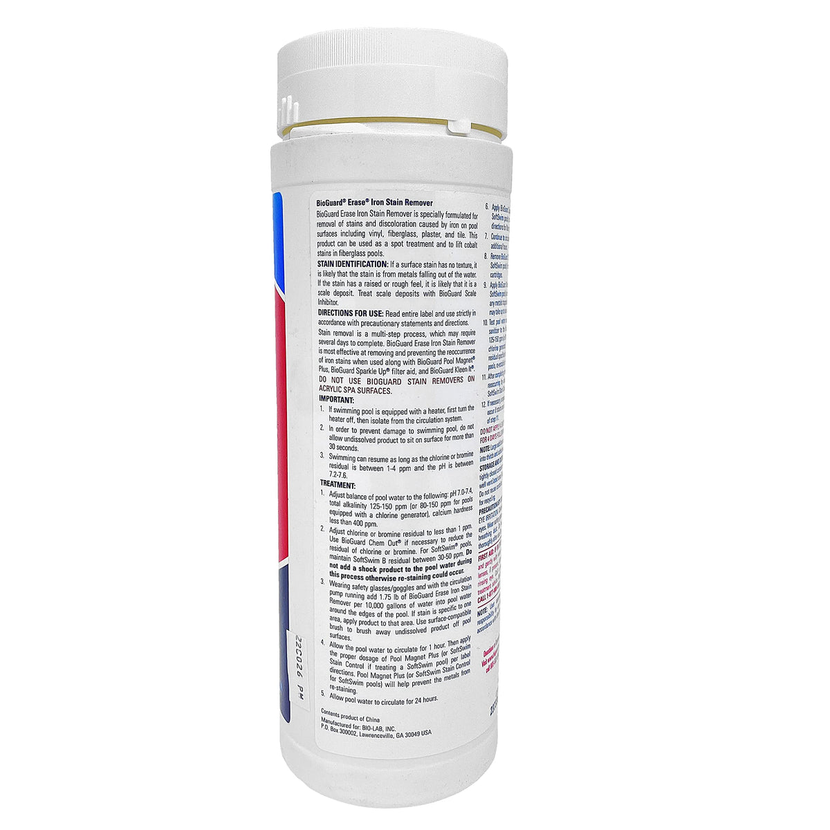 BioGuard Erase Iron Stain Remover application demonstrates easy stain removal on surfaces