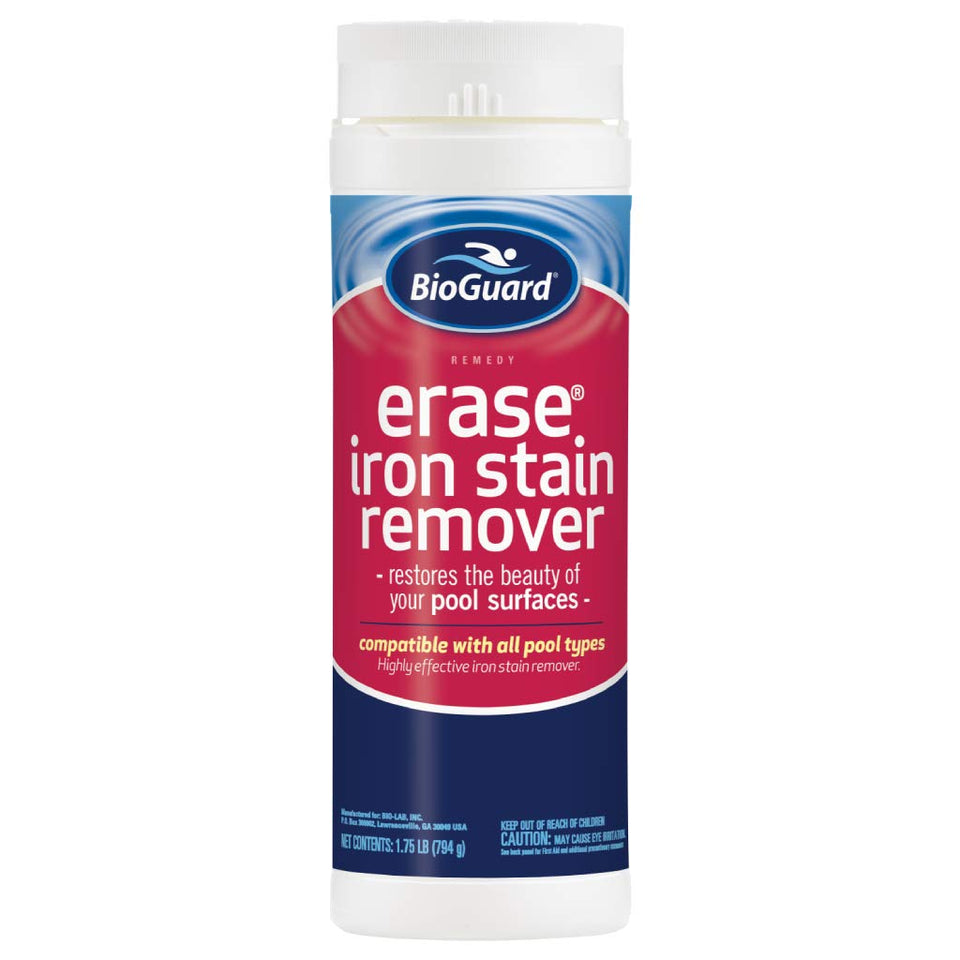 BioGuard Erase Iron Stain Remover bottle pour for direct treatment of stubborn iron stains