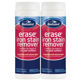 BioGuard Erase Iron Stain Remover bottle for pool surface stain removal