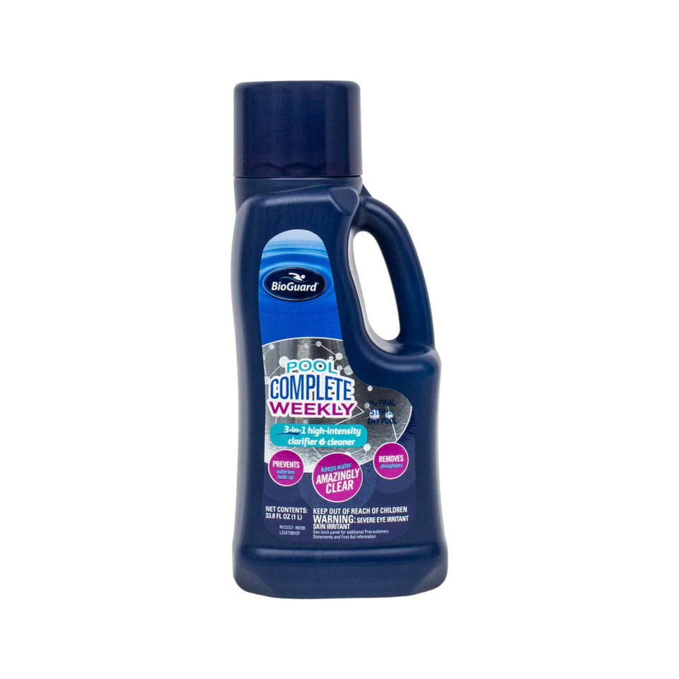 BioGuard Pool Complete Weekly 1L bottle, clear water and reduced phosphate levels for clean pool water