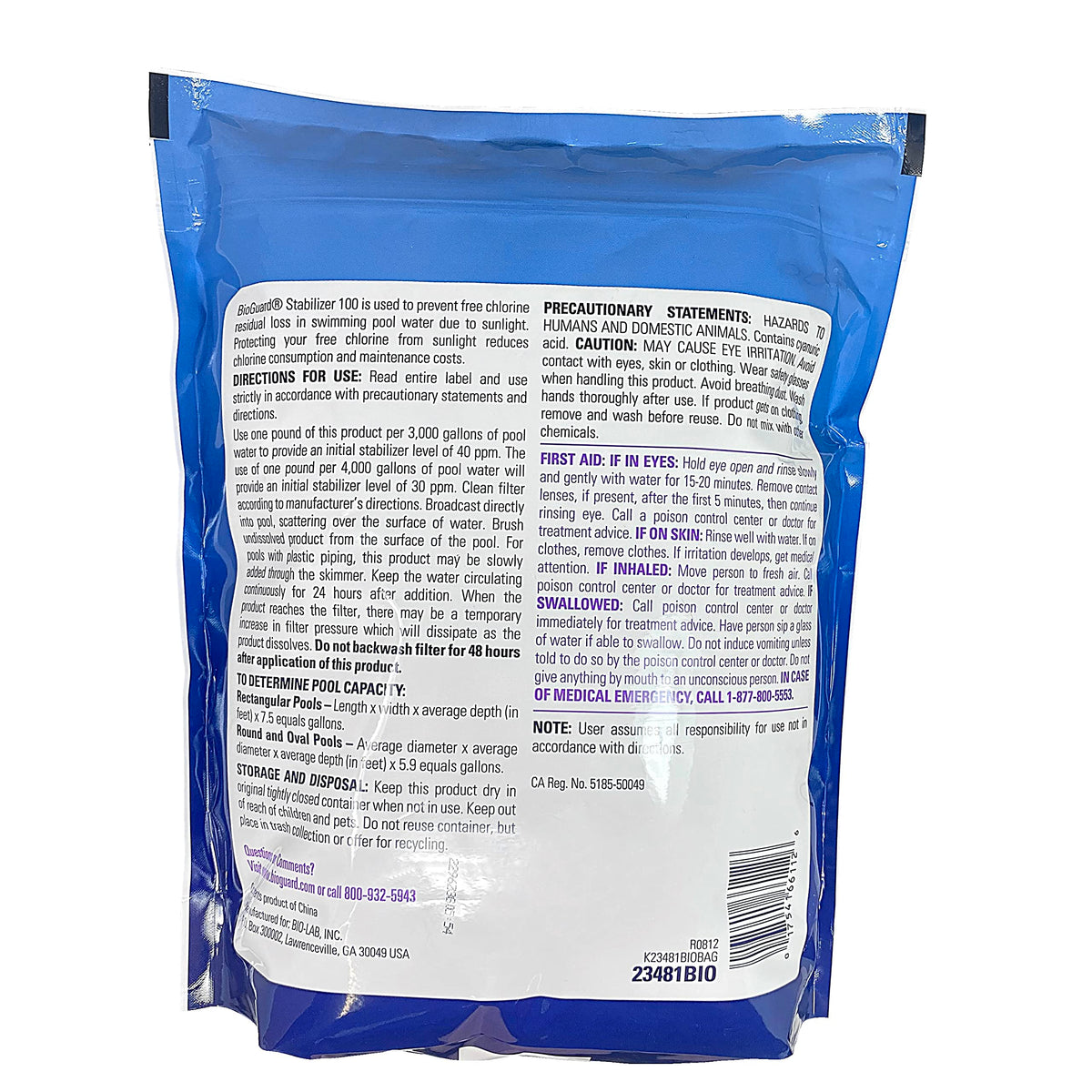 BioGuard Stabilizer 100 being fed slowly through the skimmer for efficient application