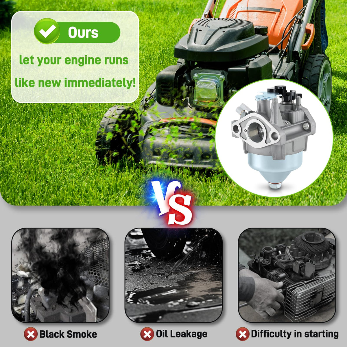 BioLion carburetor compatibility guide showing supported Honda GCV models