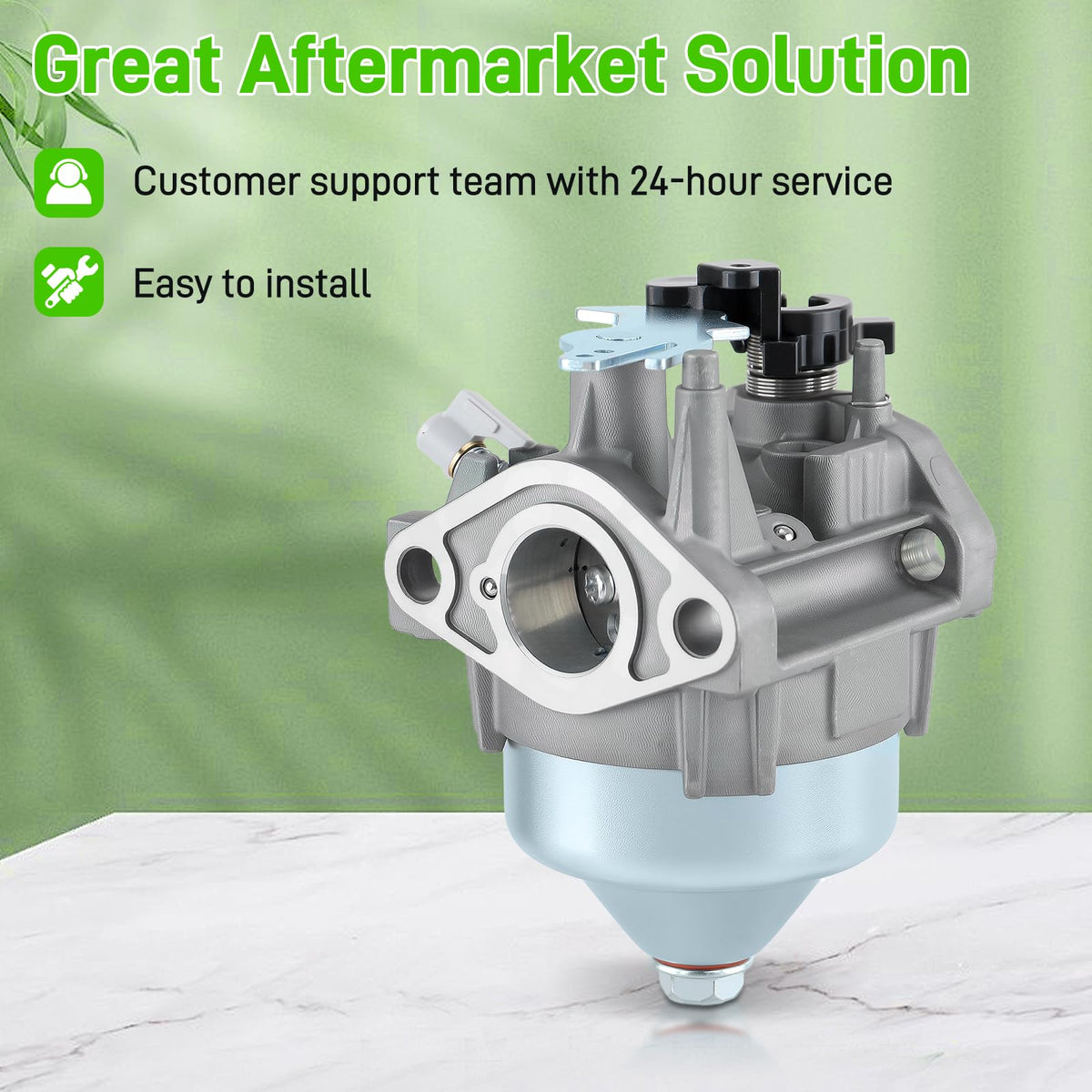 BioLion carburetor with gaskets showing seal quality for secure fit
