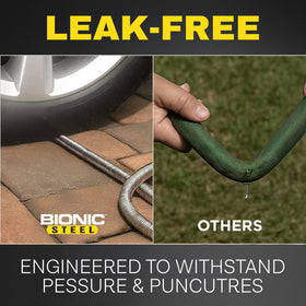 BIONIC STEEL heavy-duty garden hose ready for tough watering.