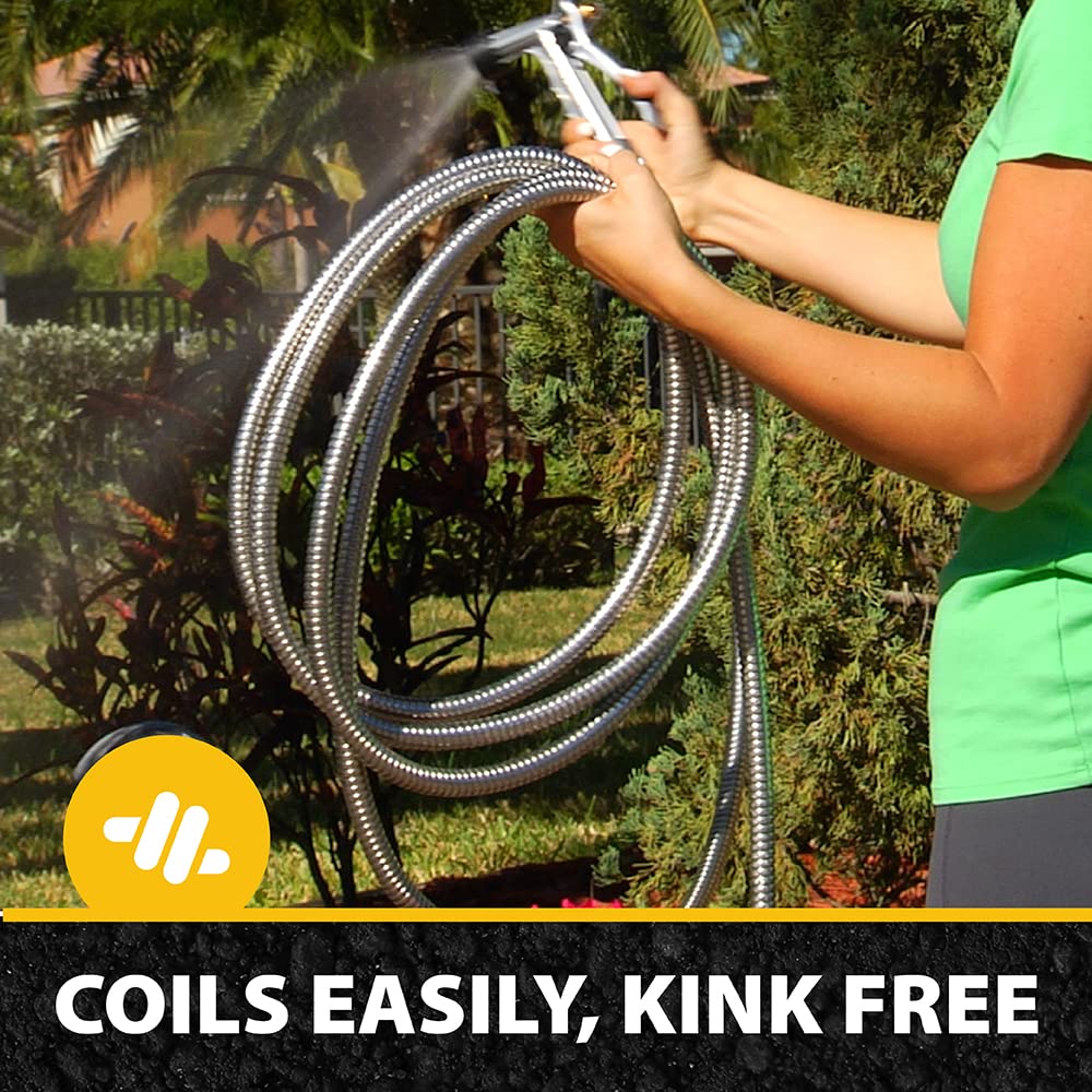 BIONIC STEEL hose crush-resistant fittings in close view for secure connections