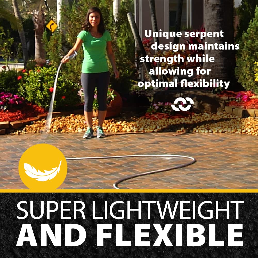 BIONIC STEEL flexible interlocking design enables effortless watering around obstacles