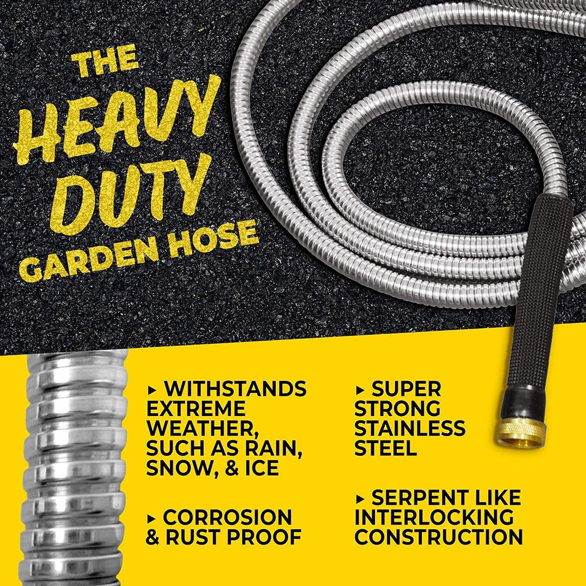 Bionic Steel Pro 75ft hose kink-free design delivering smooth water flow.
