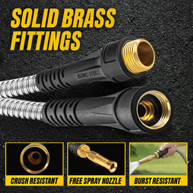 BIONIC STEEL PRO non-expandable design maintains steady water flow.