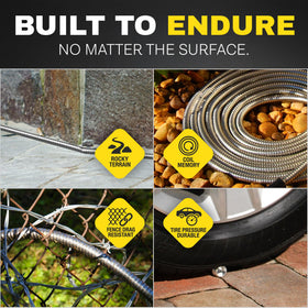 BIONIC STEEL stainless-steel outer layer shields against wear.