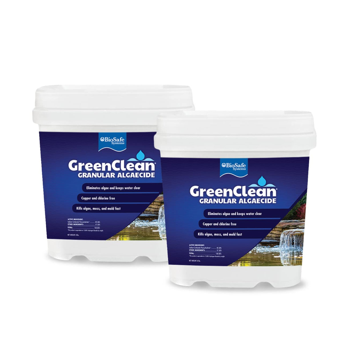 BioSafe GreenClean pond application on a fountain, target algae without harming aquatic life.