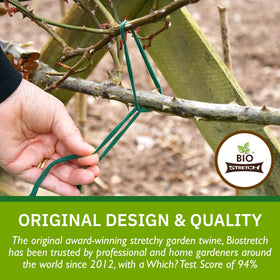 Biostretch eco-friendly garden ties designed to degrade naturally over time