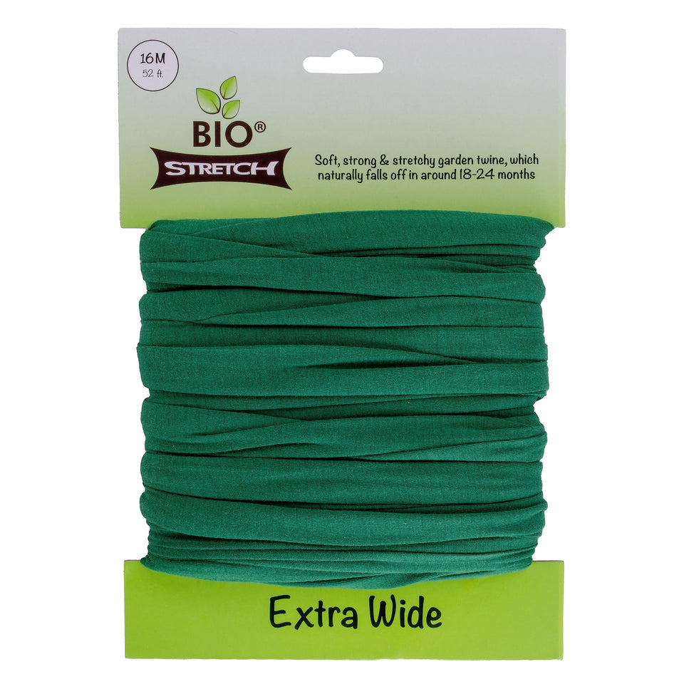 Biostretch extra-wide tree ties green bundle providing gentle support for large plants.