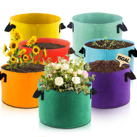Biotolot 15-gallon fabric grow bag in a colorful mix for flexible planting